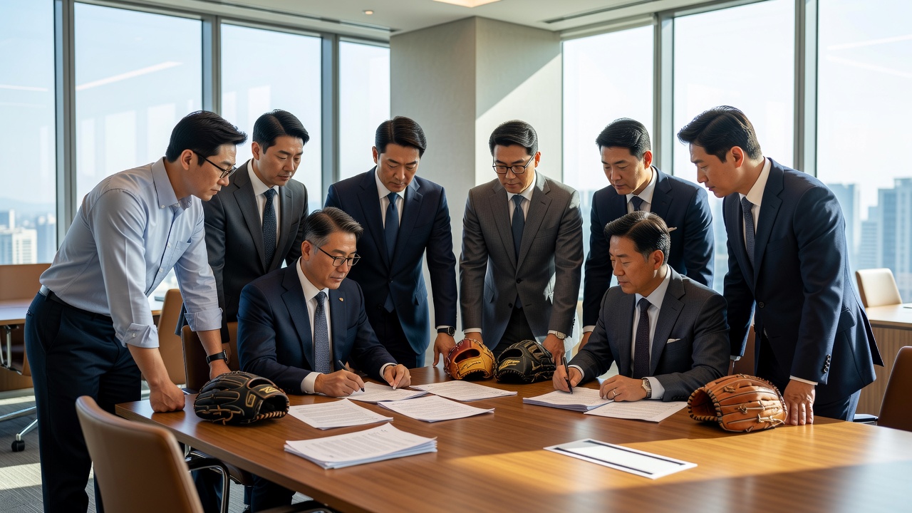 KBO FA 시장 주요 계약 협상 장면
