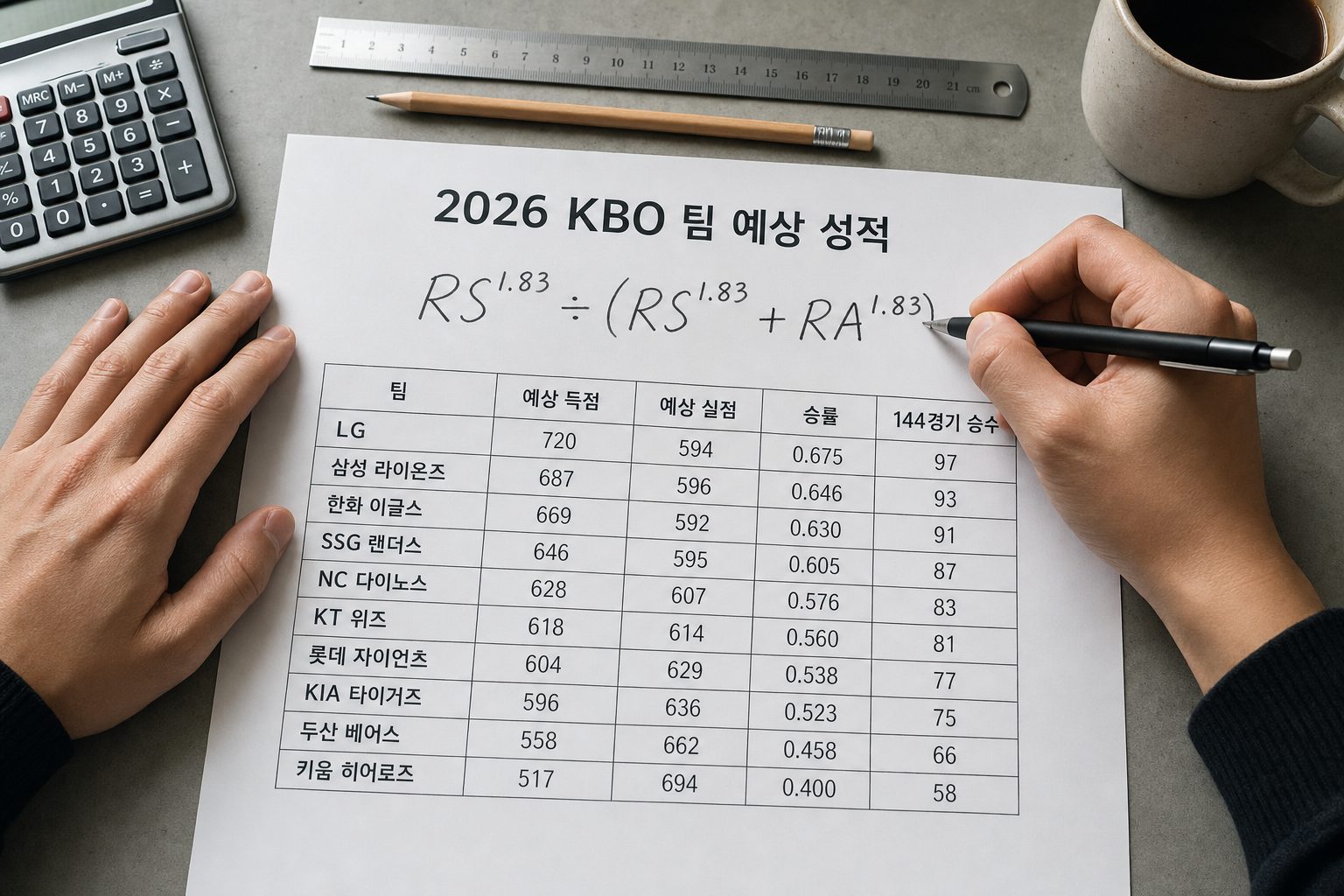 2026 프로야구 팀별 예상 승률과 필요 승수 계산법